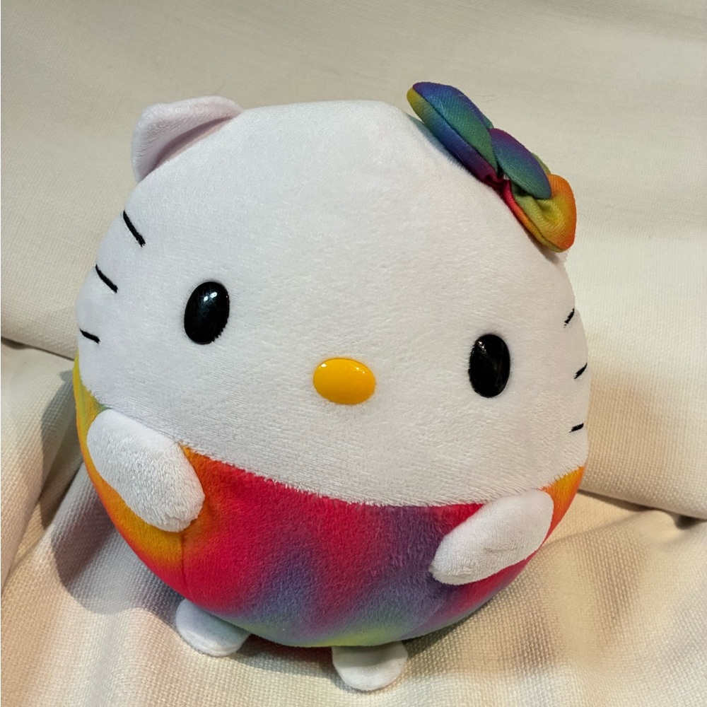 🎀 Precious Rainbow Wobble Hello Kitty Plush – Unflippable Cuteness! 🌈✨